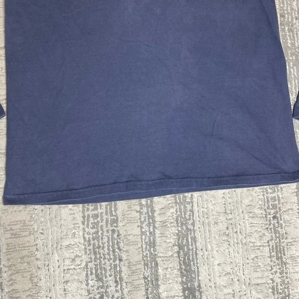 Vintage Nike Athletics‎ Long Sleeve Shirt Navy Blue Made in USA Mens Large L